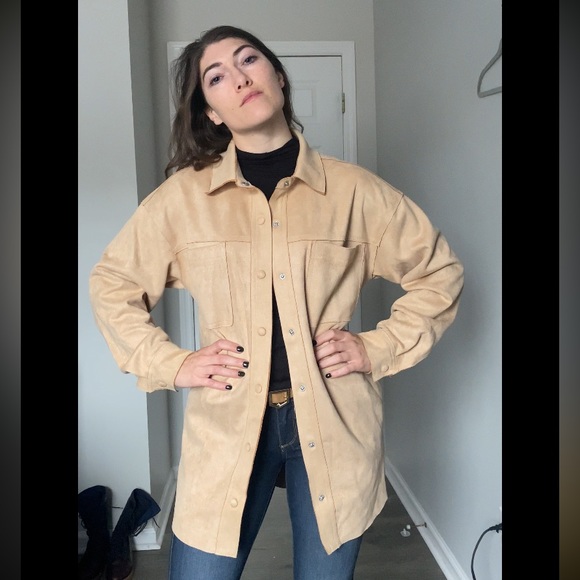 West of Melrose Jackets & Blazers - Beige Shacket / Chore Coat